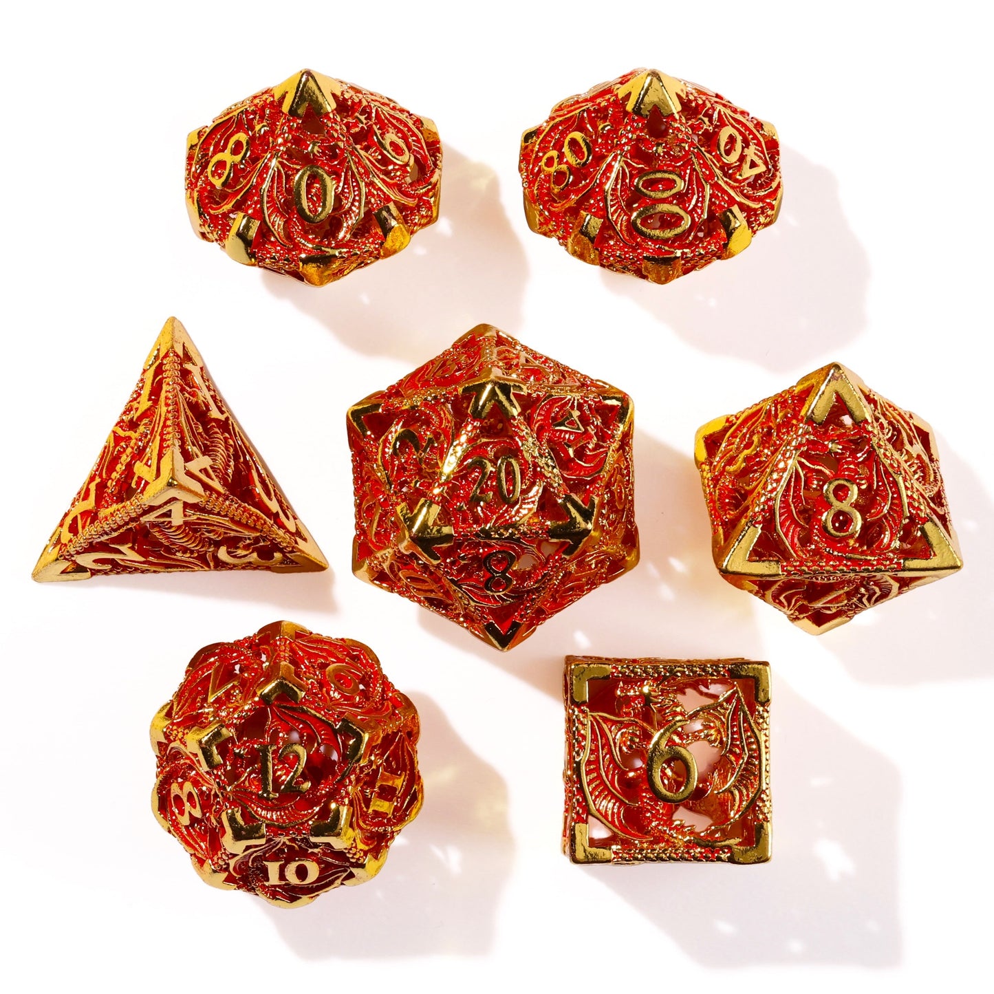 Dragons of Legend Metal RPG Dice Set - 7 Pieces - Out of Play