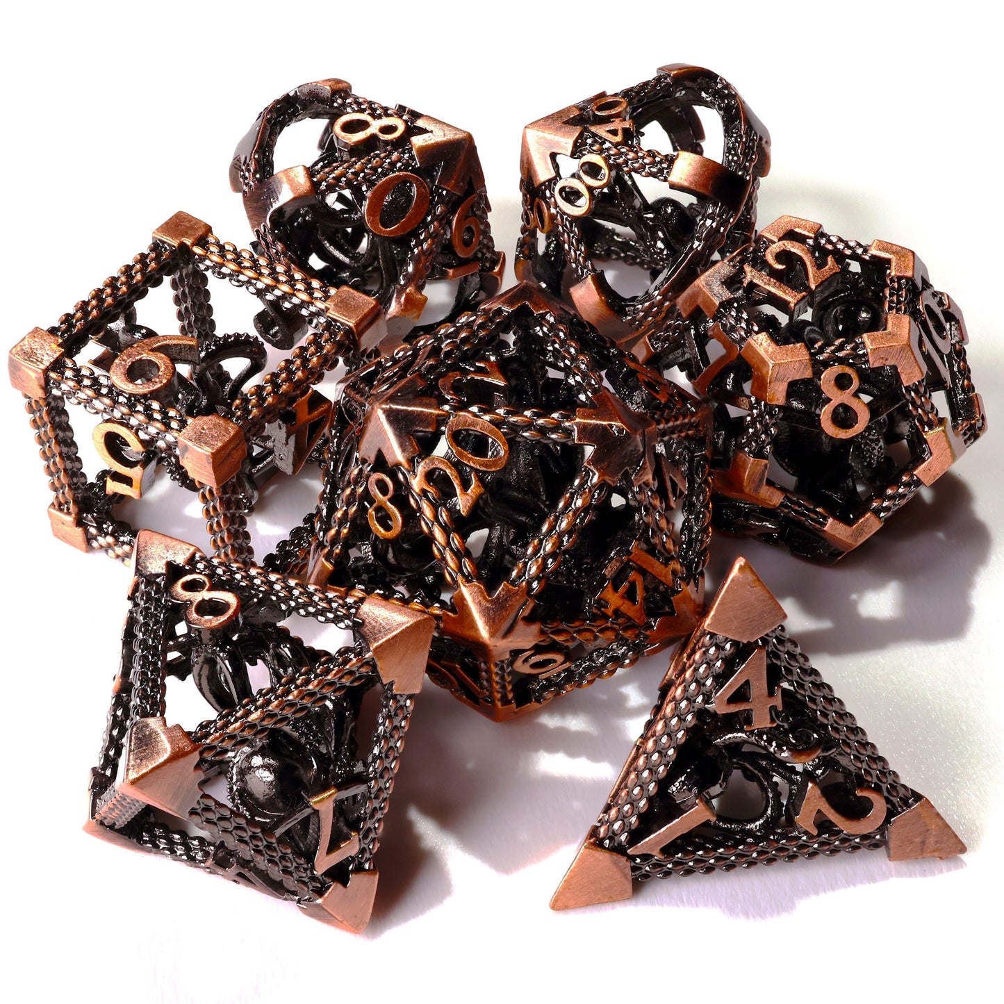 Bronze Kraken Metal RPG Dice Set - 7 Pieces - Out of Play