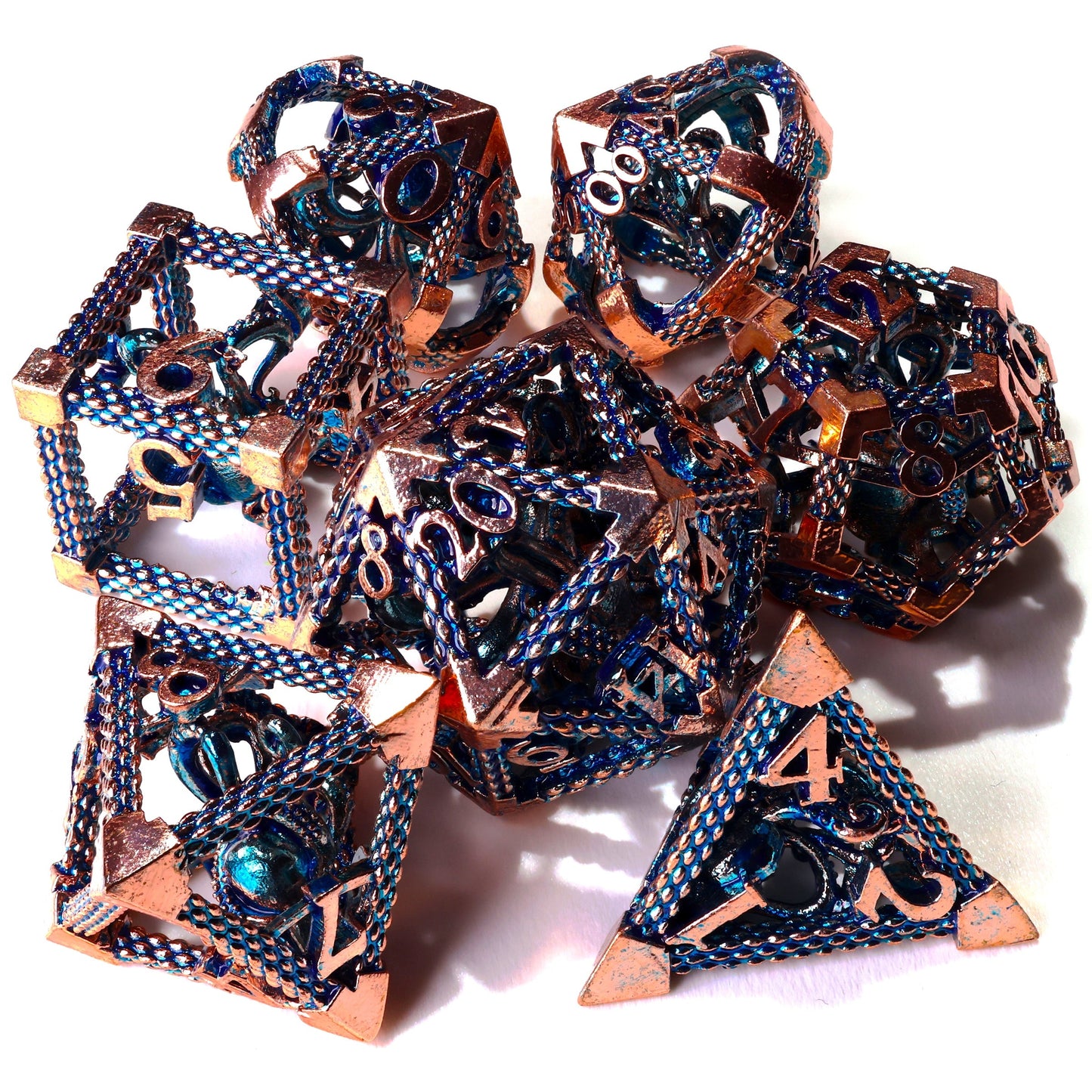 Ancient Kraken Metal RPG Dice Set - 7 Pieces - Out of Play