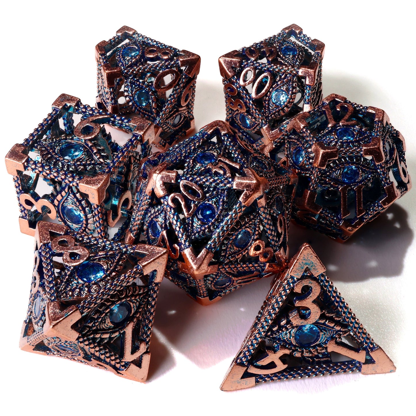 Eye of Providence Metal RPG Dice Set - 7 Pieces - Out of Play