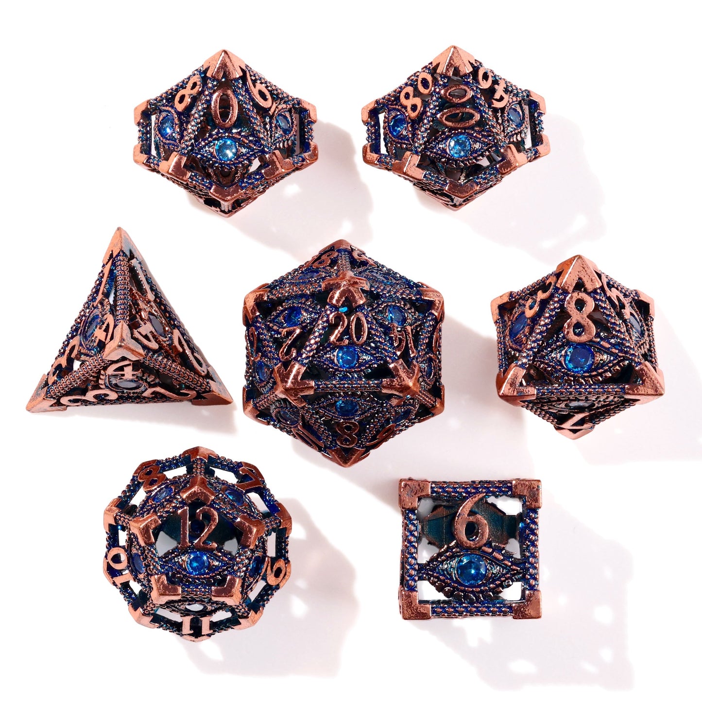 Eye of Providence Metal RPG Dice Set - 7 Pieces - Out of Play