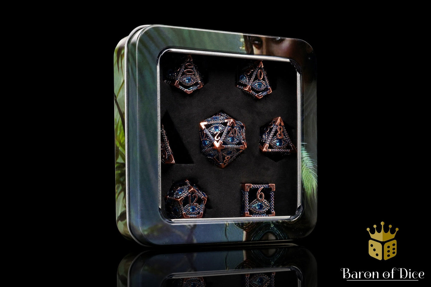 Eye of Providence Metal RPG Dice Set - 7 Pieces - Out of Play