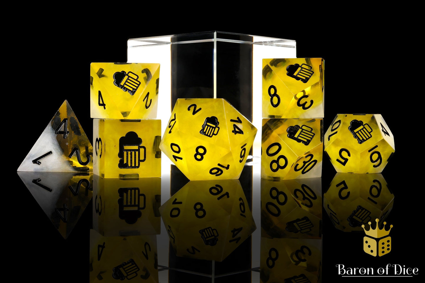 Draft Beer! Sharp Edge RPG Dice Set - 7 Pieces - Out of Play