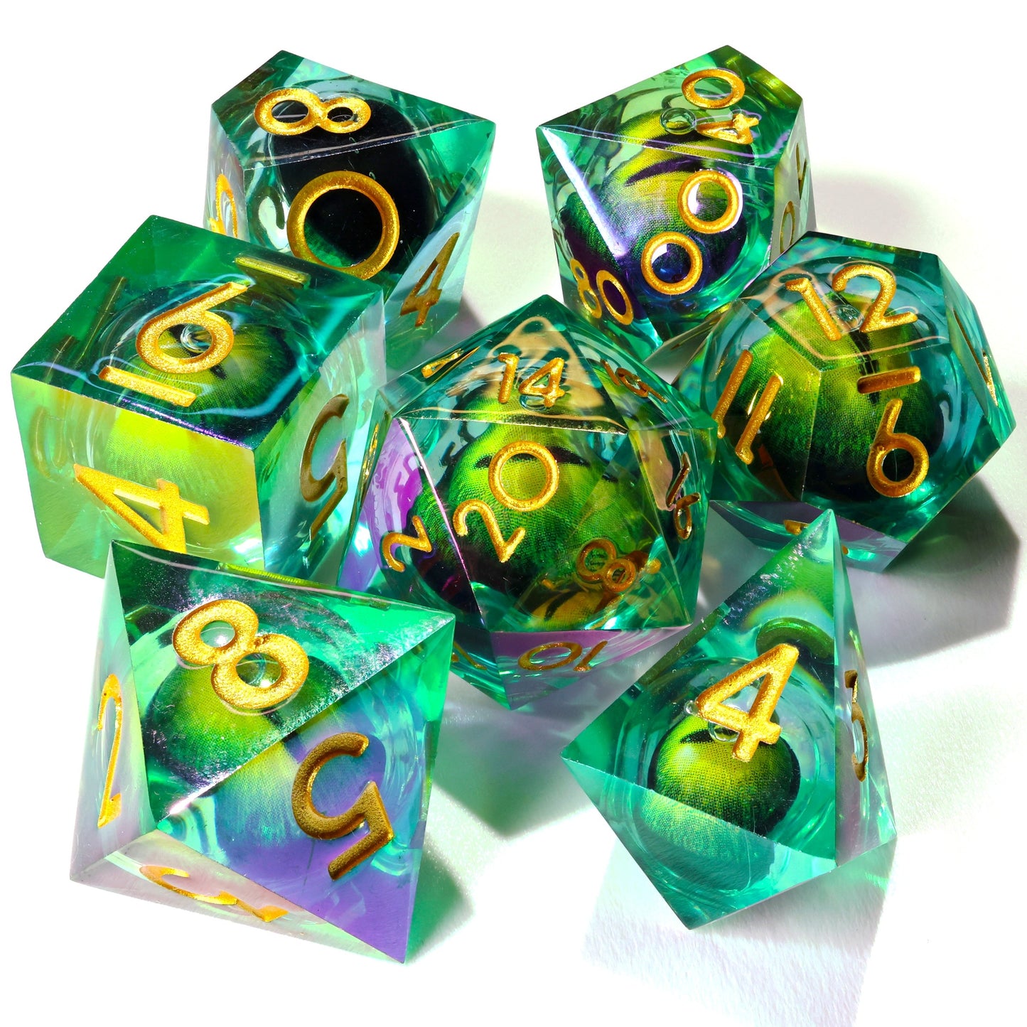Dragon's Eye Liquid Core RPG Dice Set - 7 Pieces - Out of Play