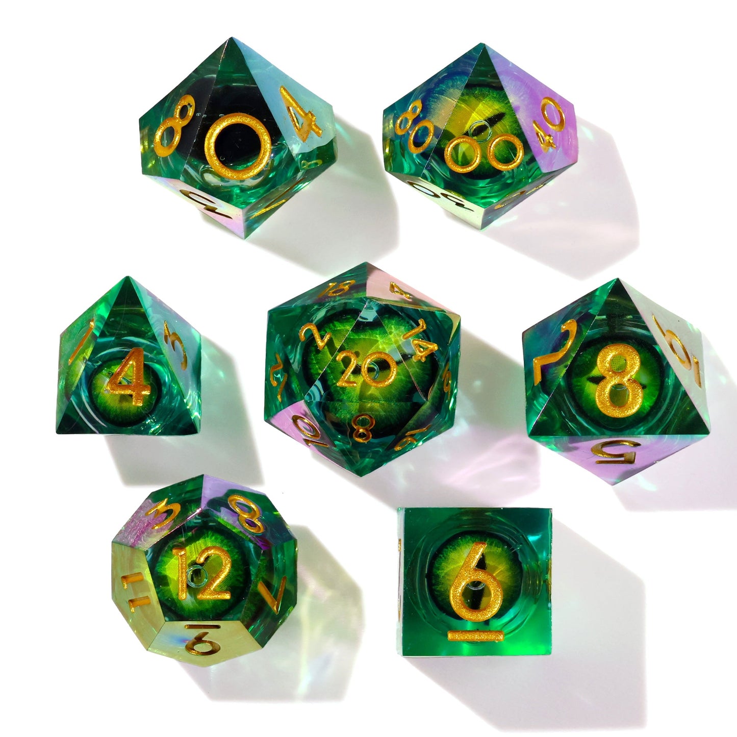 Dragon's Eye Liquid Core RPG Dice Set - 7 Pieces - Out of Play
