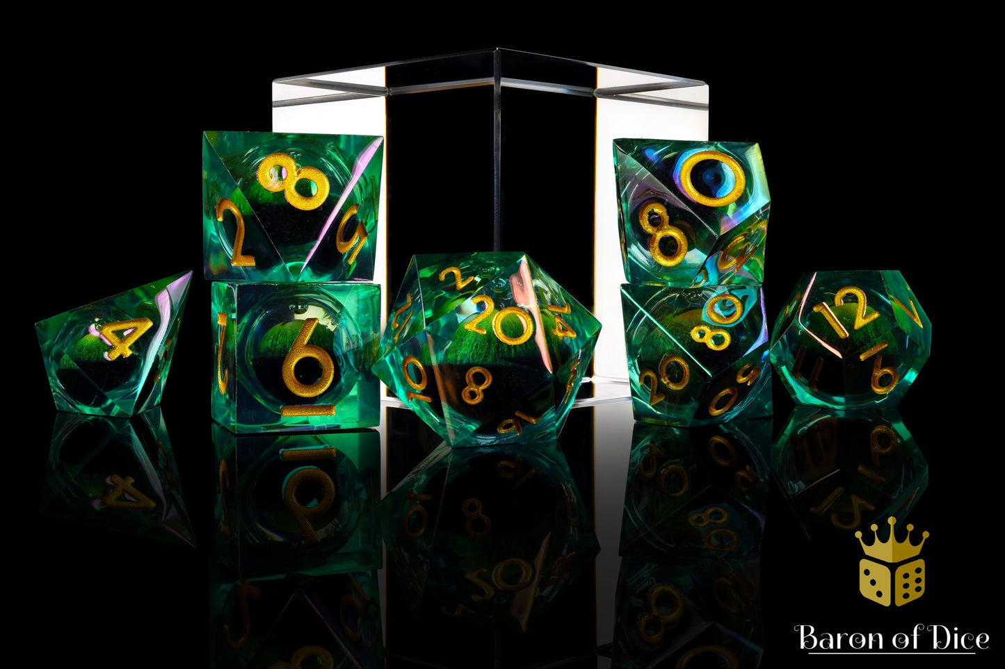Dragon's Eye Liquid Core RPG Dice Set - 7 Pieces - Out of Play