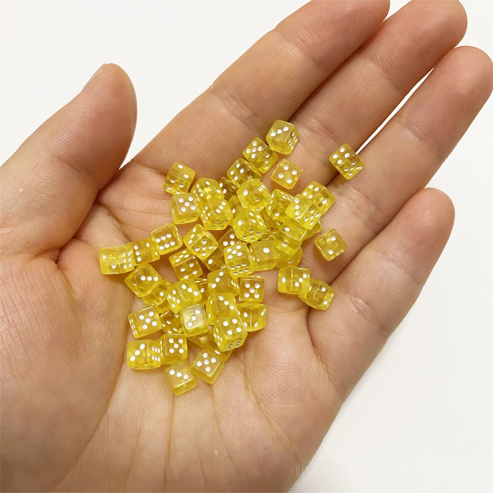 100Pcs Mini D6 Acrylic Dice For Board Game accessories