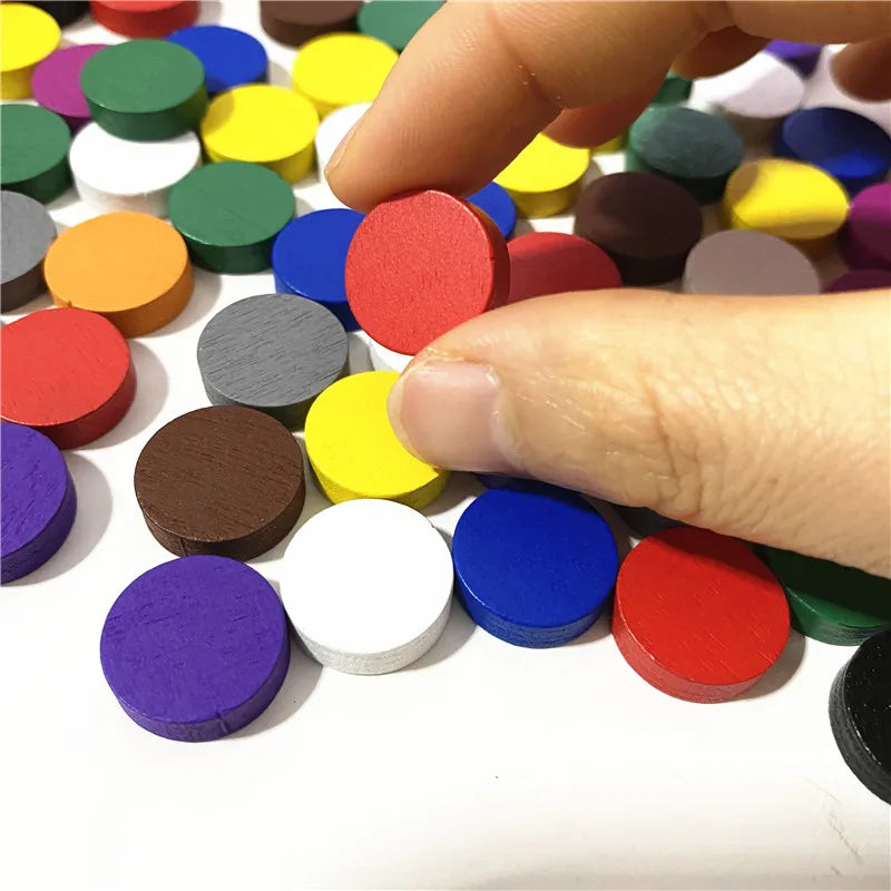 100pcs Wooden Disk Game Tokens For Board Games
