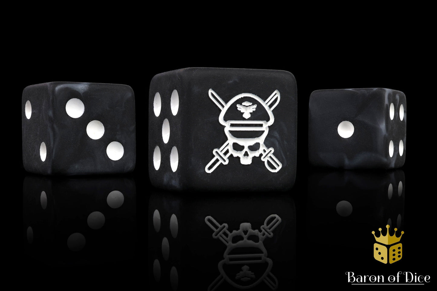 Military Sergeant Dice - Black - Out of Play