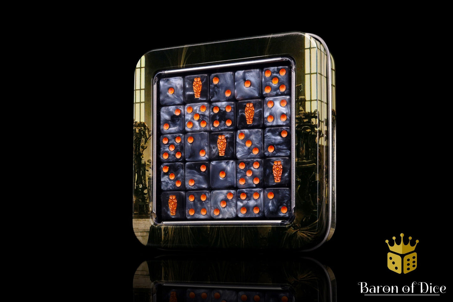 Day of the Dead Dice - Orange Coffin - Out of Play
