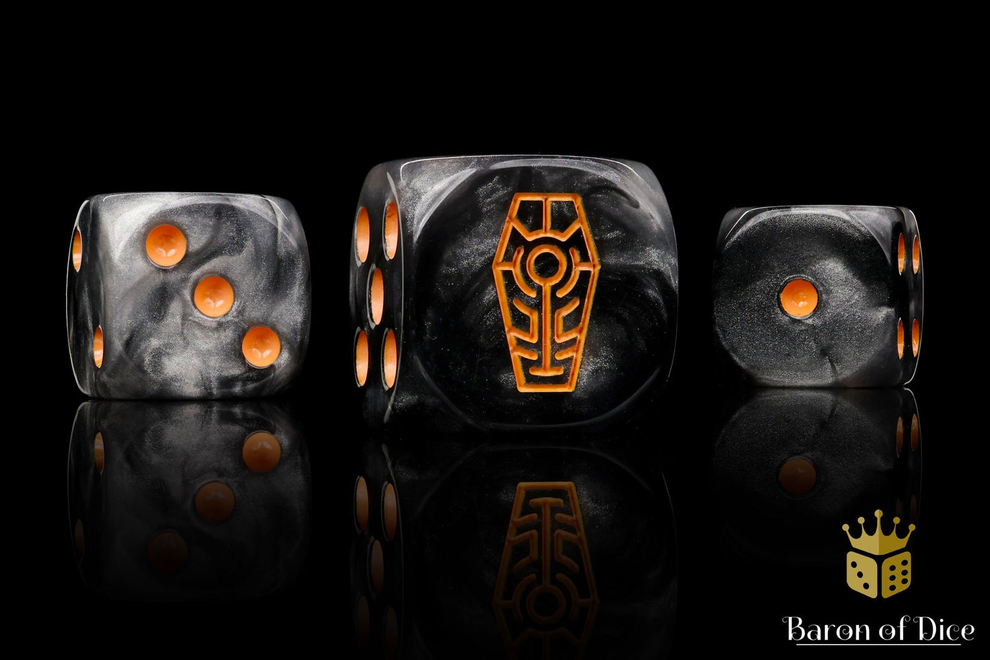 Day of the Dead Dice - Orange Coffin - Out of Play