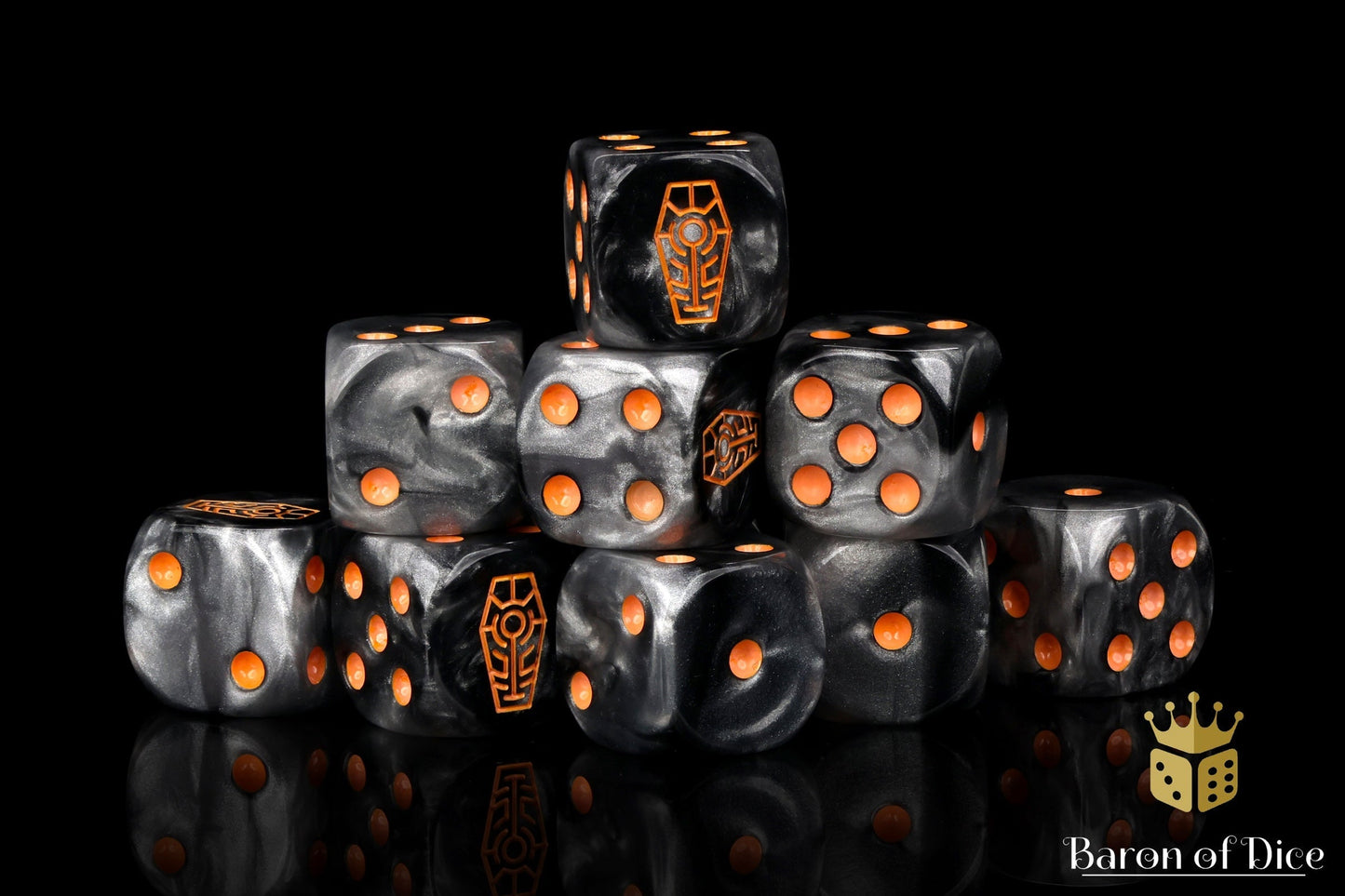 Day of the Dead Dice - Orange Coffin - Out of Play