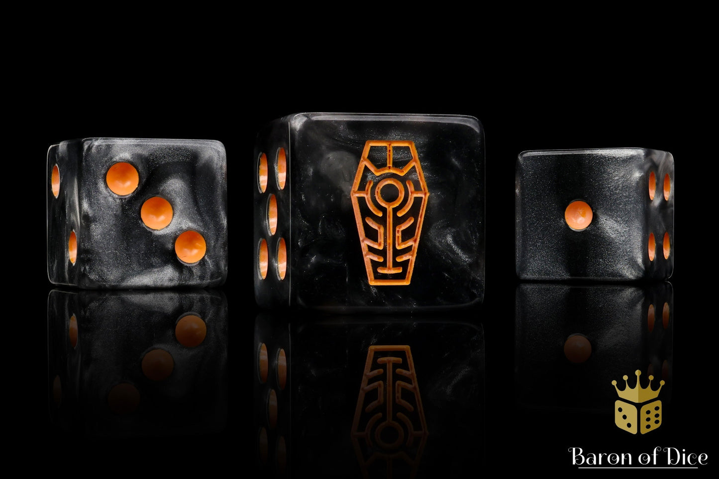Day of the Dead Dice - Orange Coffin - Out of Play
