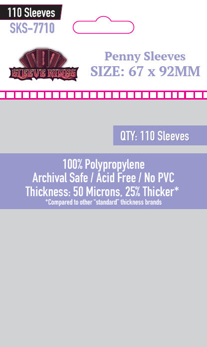 Penny Card Game Card Sleeves (67x92mm) - 110 Pack, 50 Microns, SKS-7710 - Out of Play