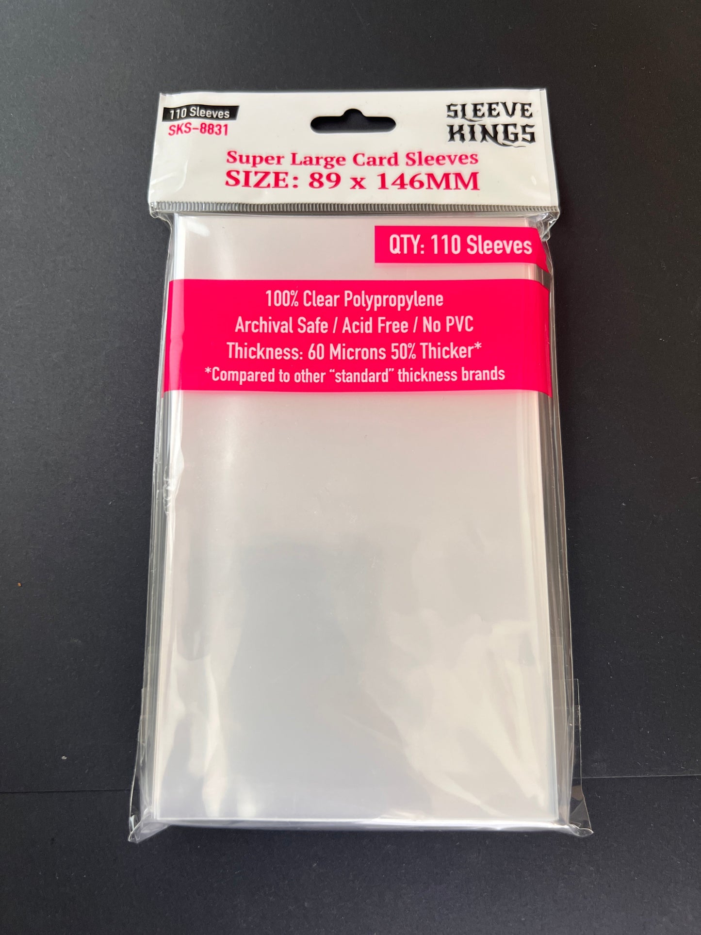 Super Large Game Card Sleeves (89x146mm) 110 Pack, 60 Micron, SKS-8831 - Out of Play