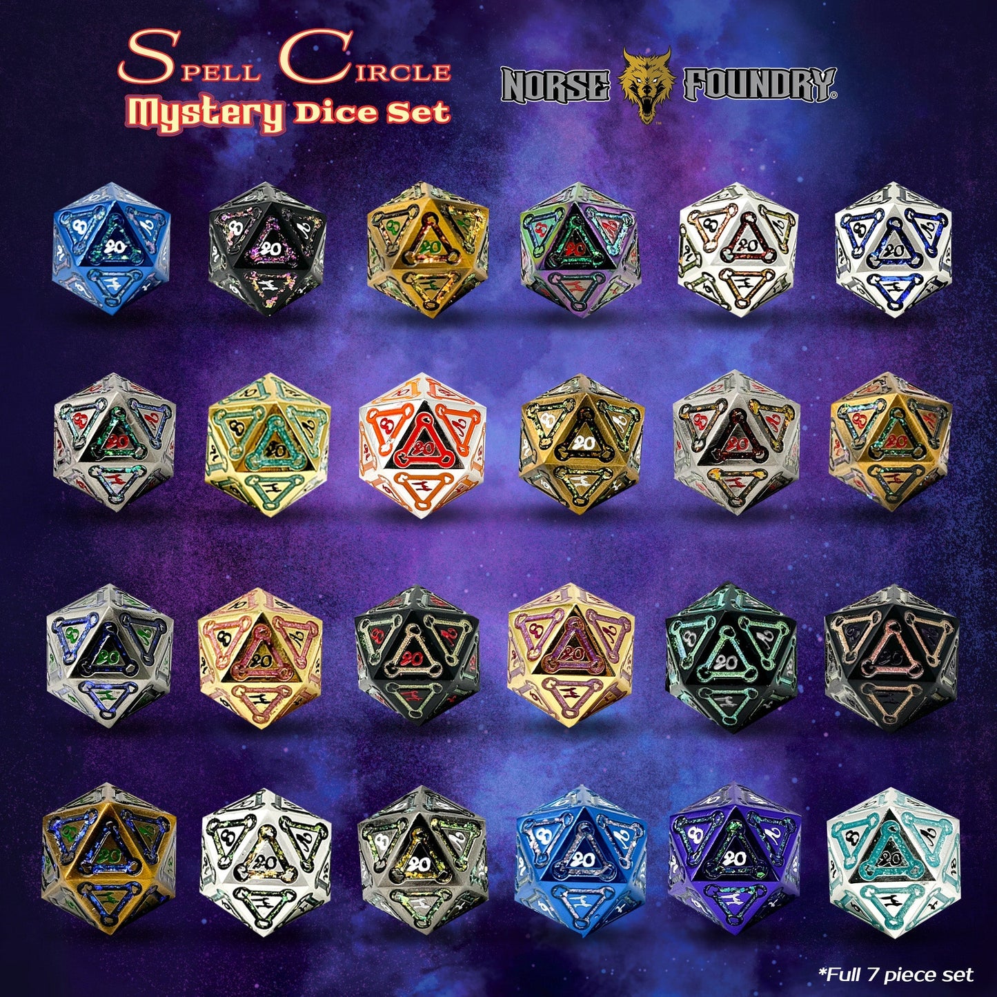 Spell Circle Mystery Dice Set Norse Foundry