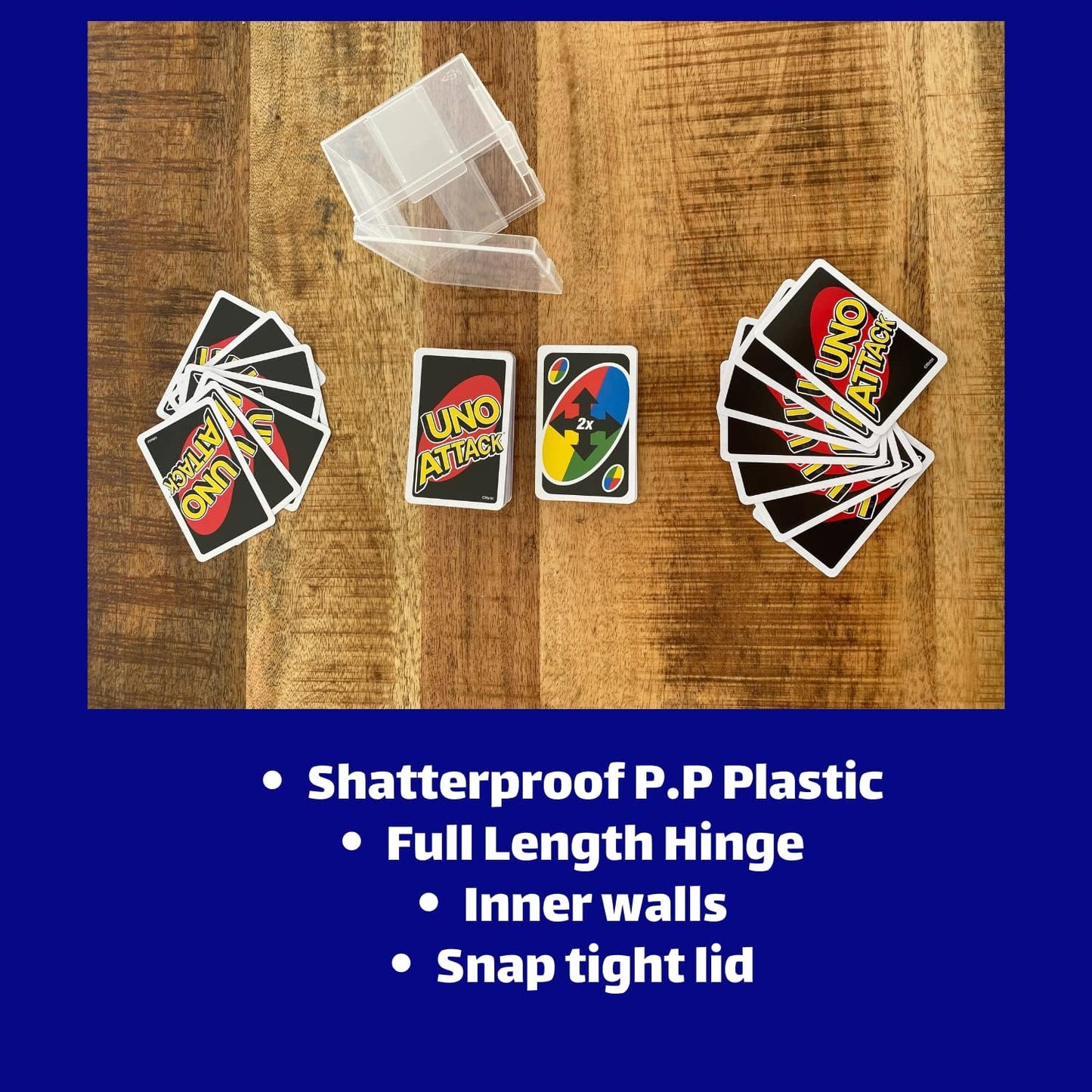 BitsBins Uno Card Deck Boxes: Stackable Design - Out of Play