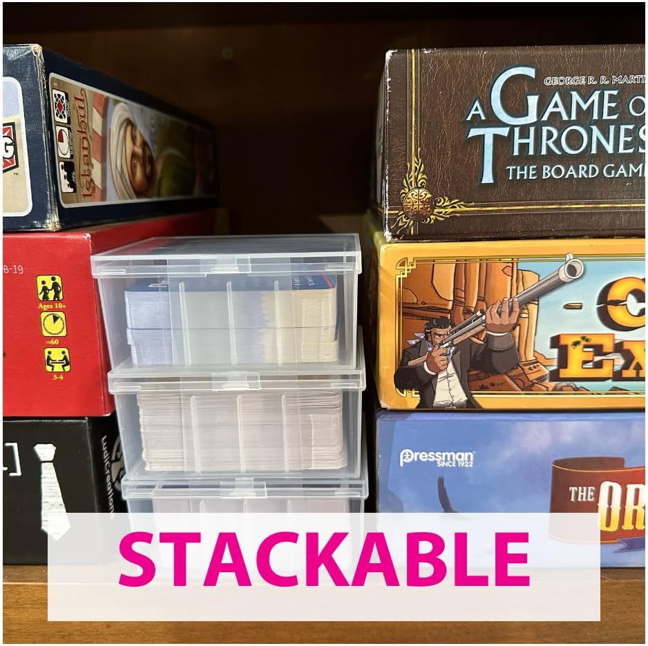 BitsBins Uno Card Deck Boxes: Stackable Design - Out of Play