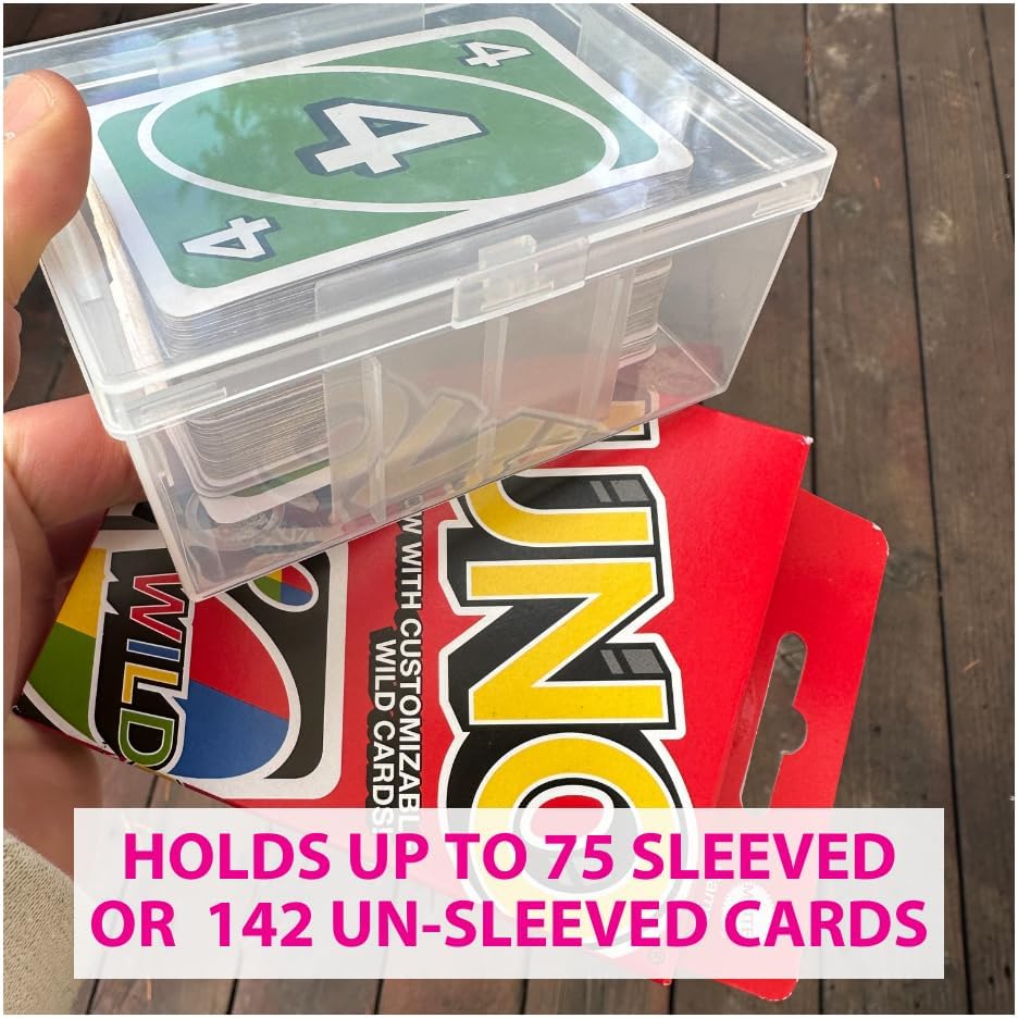BitsBins Uno Card Deck Boxes: Stackable Design - Out of Play