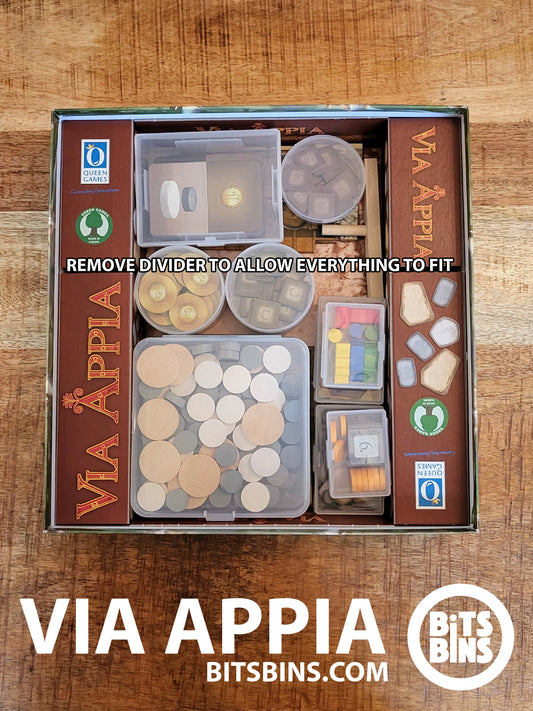 Via Appia BitsBins - 5 Pods, 2 Minis, 2 Originals, 1 Card Box, 2 Flats - Out of Play