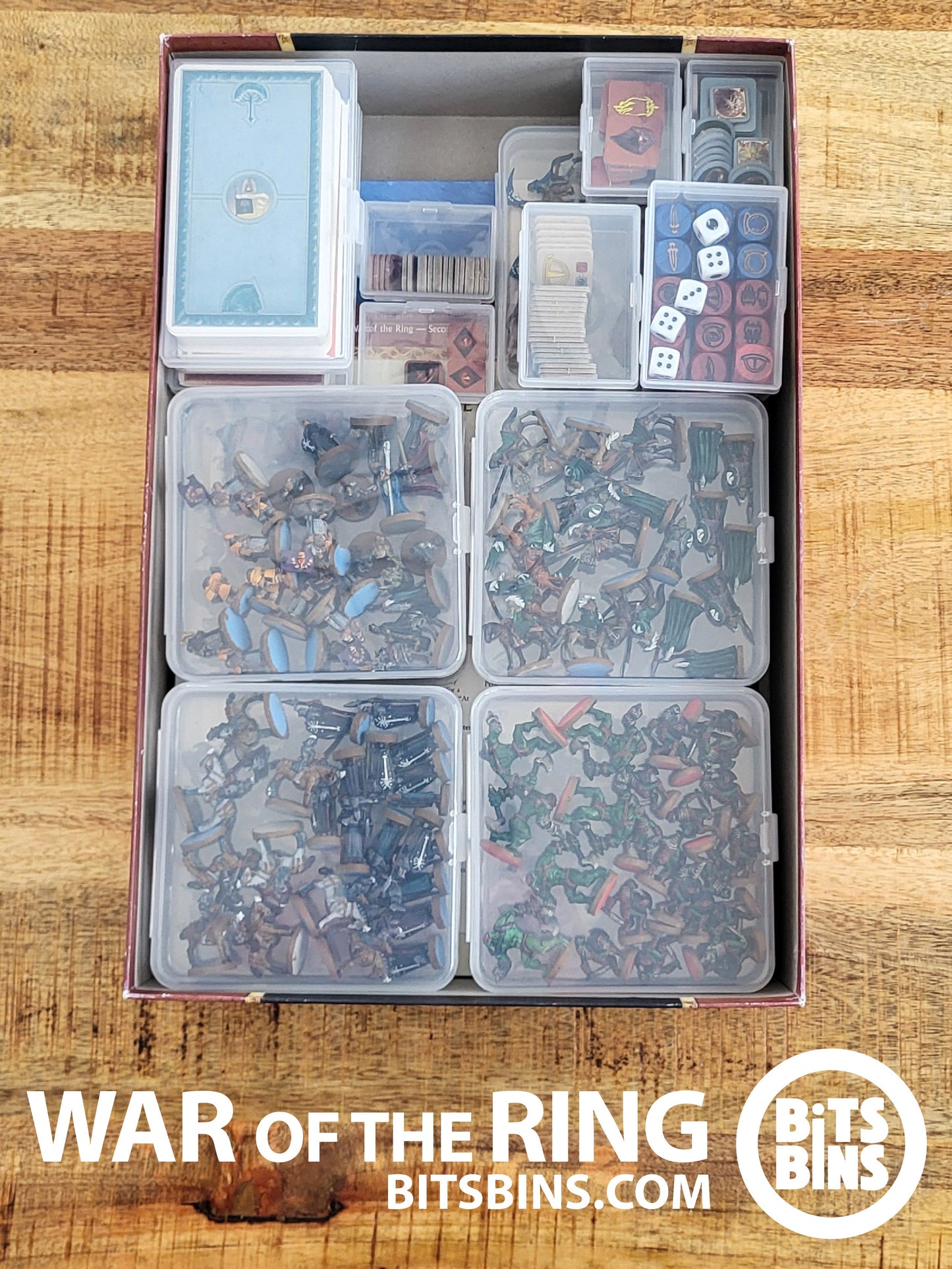 BitBins War of the Ring - 4 Minis, 1 Original, 1 XL, 2 Tiles, 9 Flats