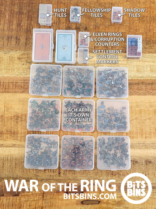 BitBins War of the Ring - 4 Minis, 1 Original, 1 XL, 2 Tiles, 9 Flats - Out of Play