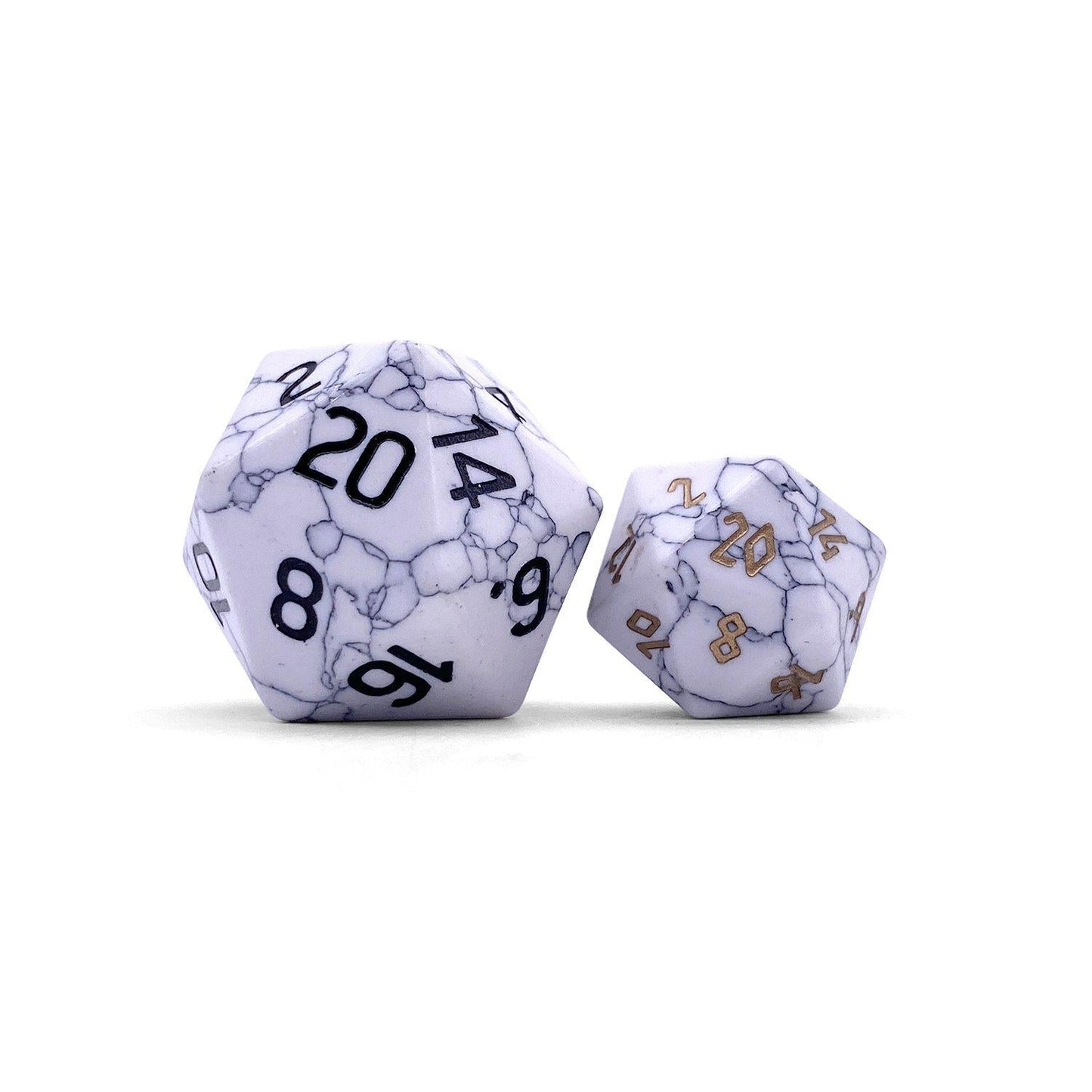 White Howlite - Boulder® 30mm Gemstone Dice - Out of Play
