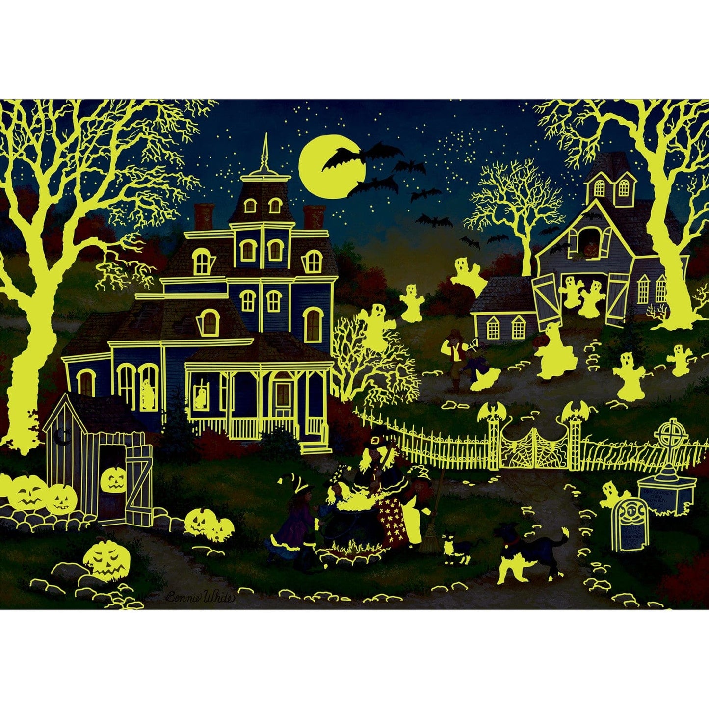 Glow in the Dark - Three Little Witches 1000 Piece Jigsaw Puzzle - Out of Play
