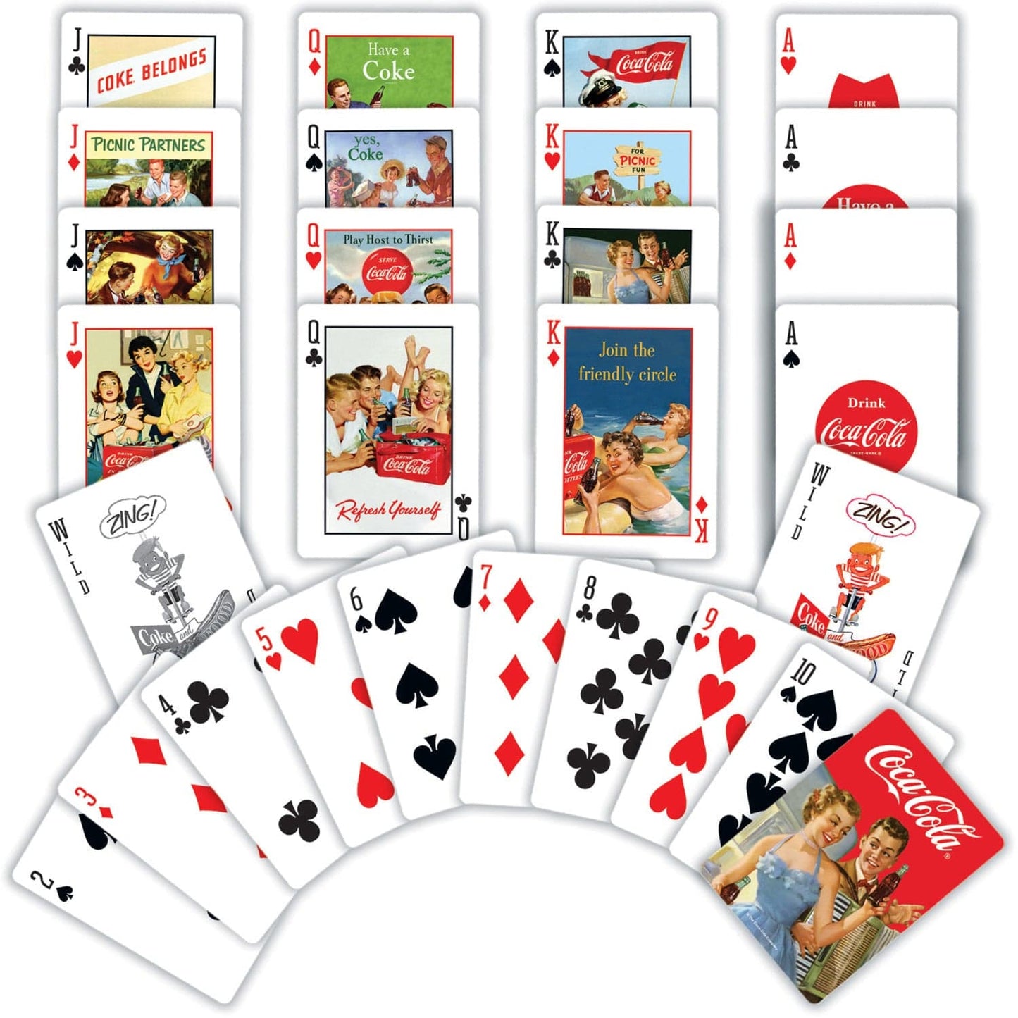 Coca-Cola Vintage Design Playing Cards - 54 Card Deck - Out of Play