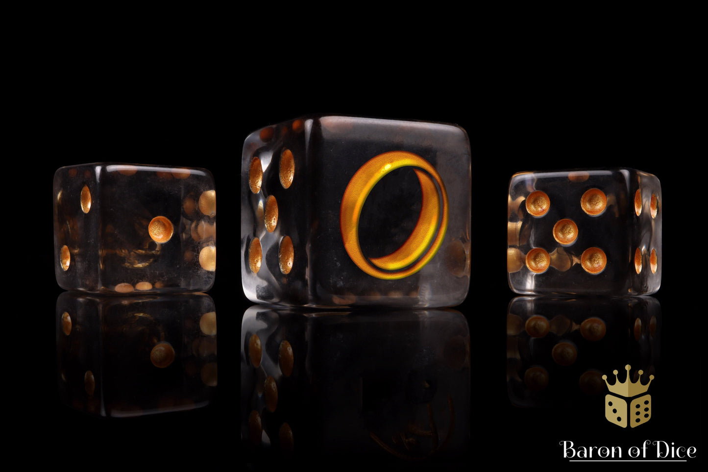 Translucent Gold Ring Dice - Out of Play