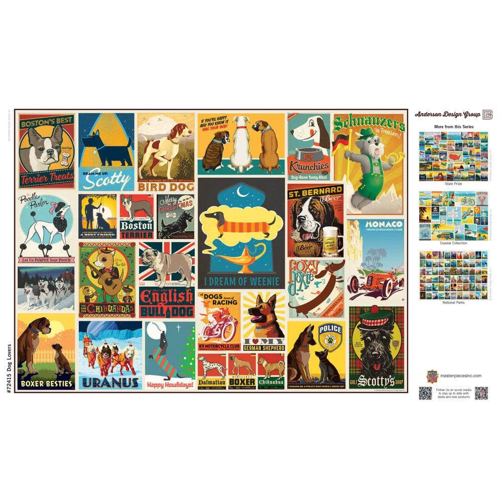 Vintage Posters - Dog Lovers 1000 Piece Jigsaw Puzzle - Out of Play