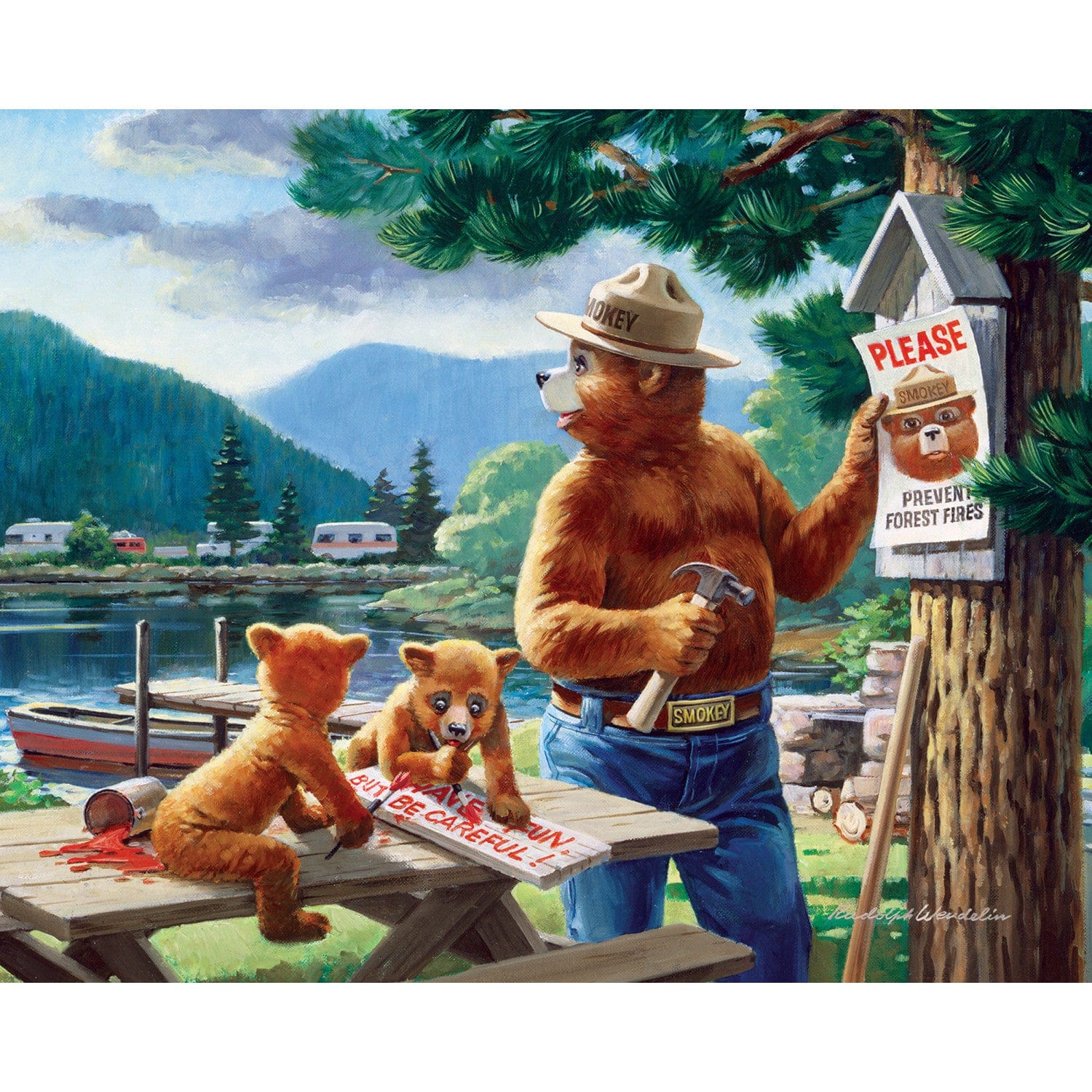Smokey Bear 100 Piece Jigsaw Puzzles 4-Pack - Out of Play