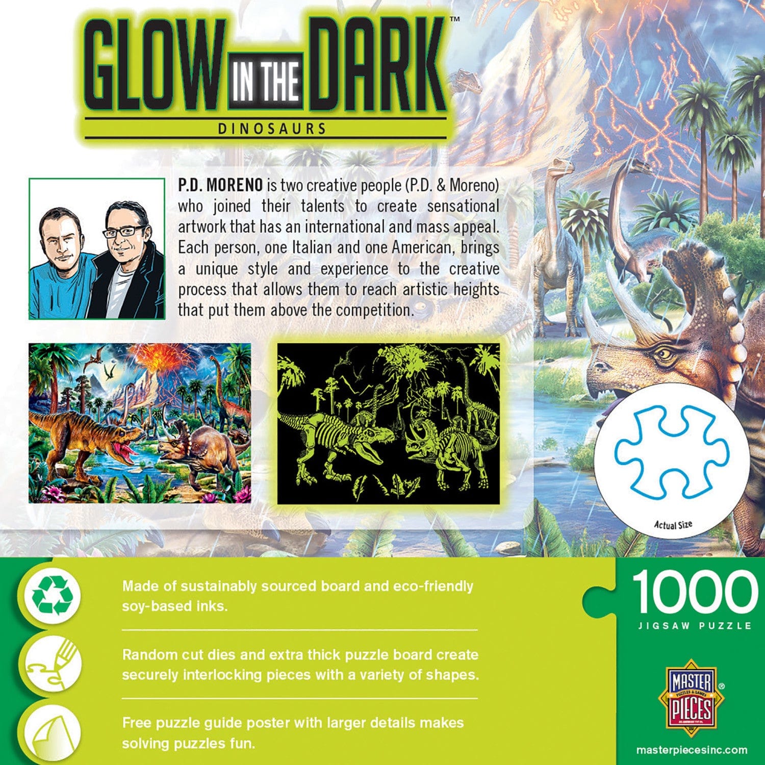 Glow in the Dark - Dinosaurs 1000 Piece Jigsaw Puzzle - Out of Play