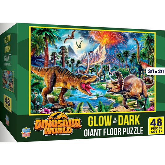 Glow in the Dark - Dinosaur World 48 Piece Floor Jigsaw Puzzle - Out of Play