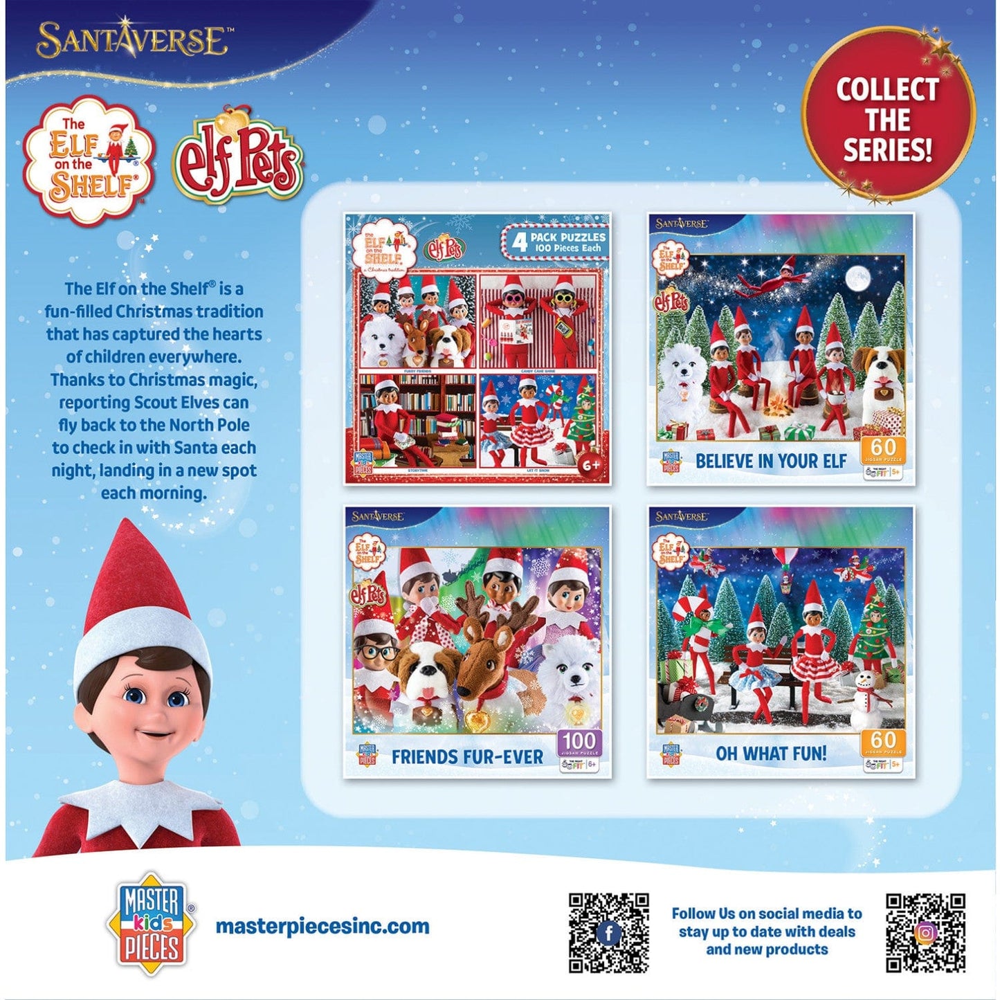 Elf on the Shelf 4-Pack 100 Piece Jigsaw Puzzles - V2 - Out of Play