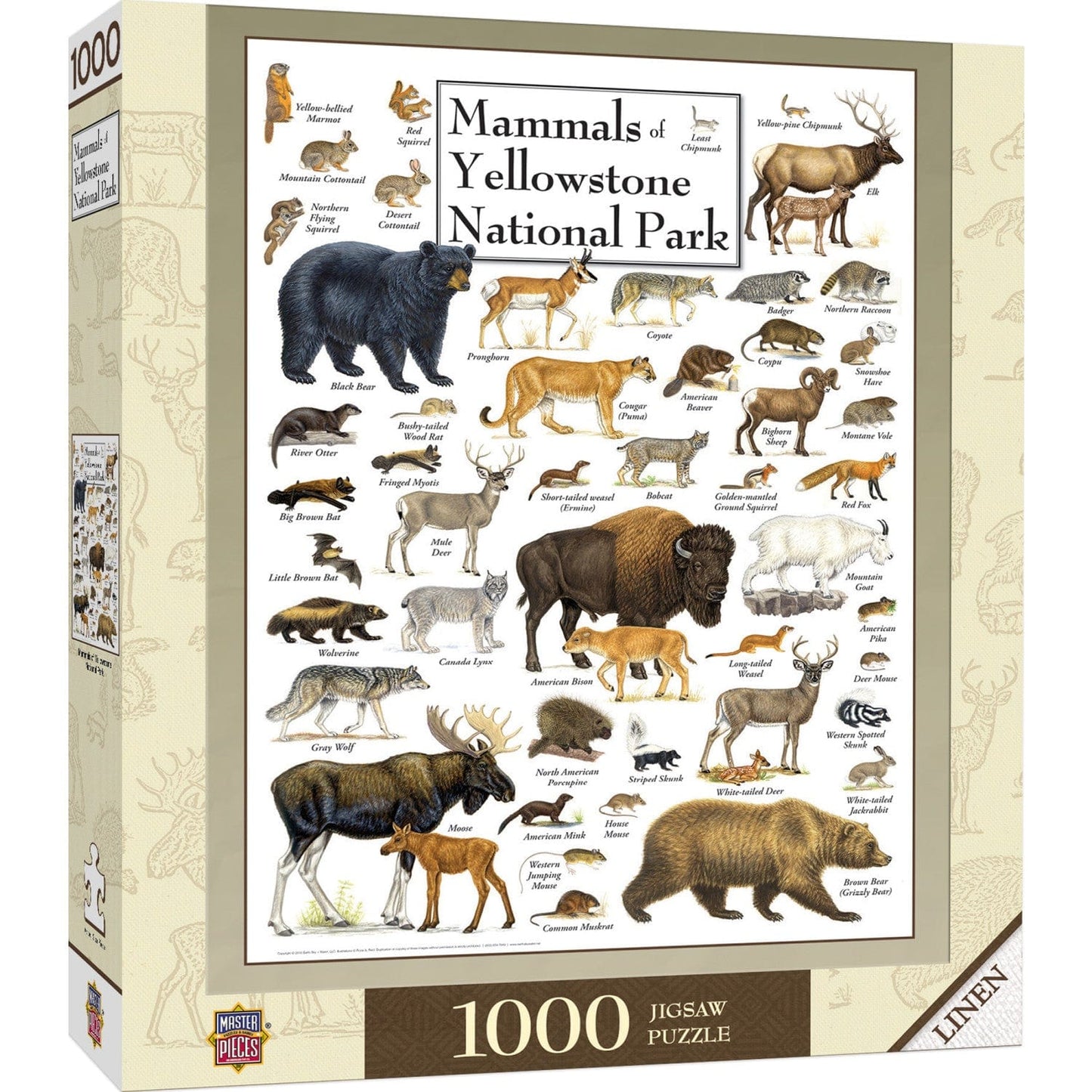 Mammals of Yellowstone National Park 1000 Piece Jigsaw Puzzle - Out of Play