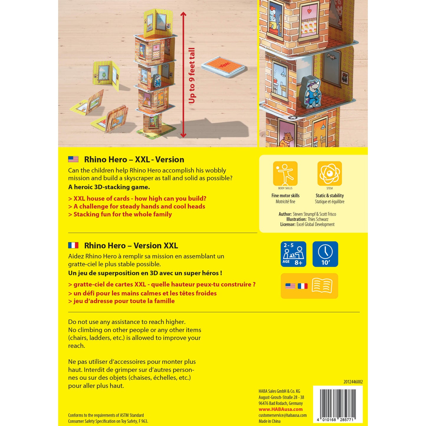 Giant Rhino Hero XXL Stacking Cards Game