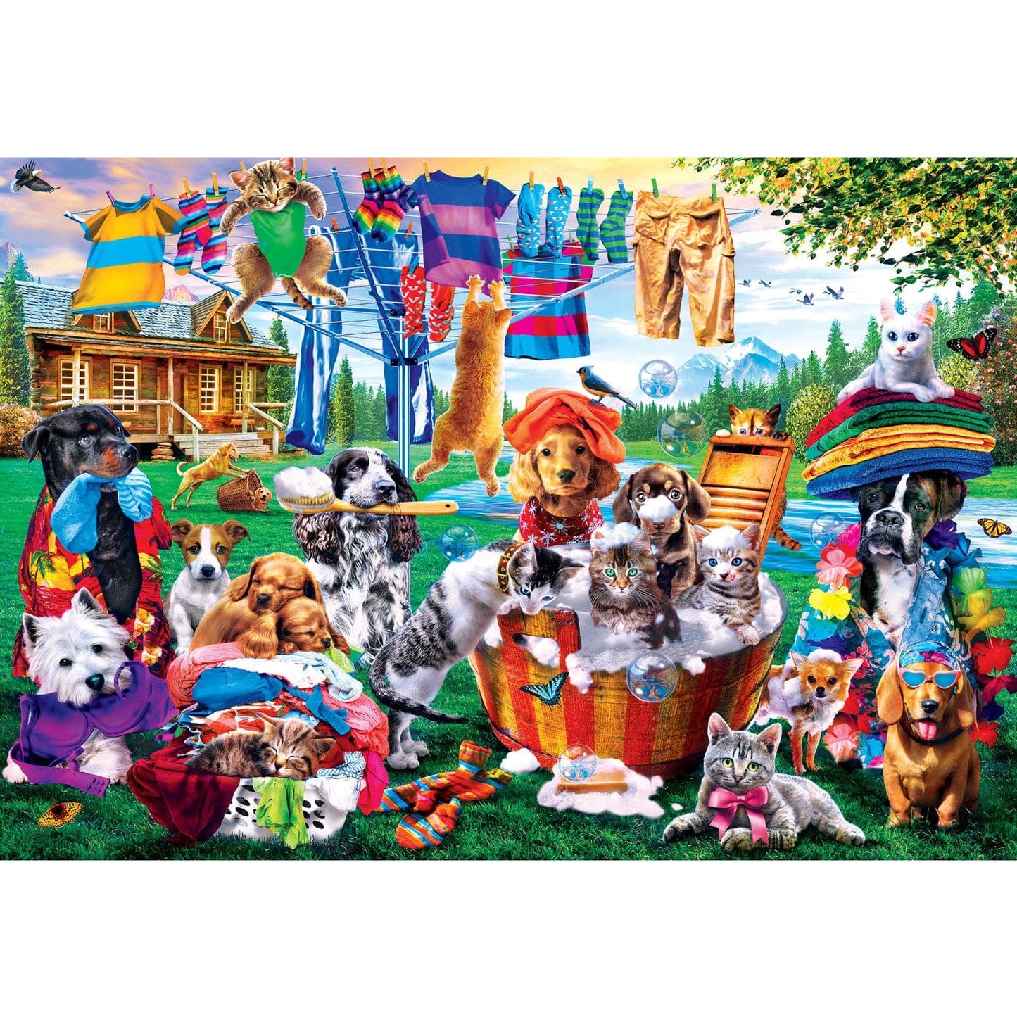 EZ Grip - Laundry Day Rascals 1000 Piece Jigsaw Puzzle - Out of Play