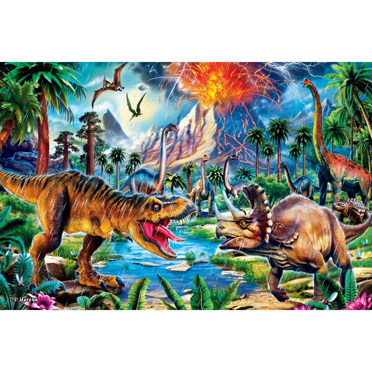 Glow in the Dark - Dinosaur World 48 Piece Floor Jigsaw Puzzle - Out of Play