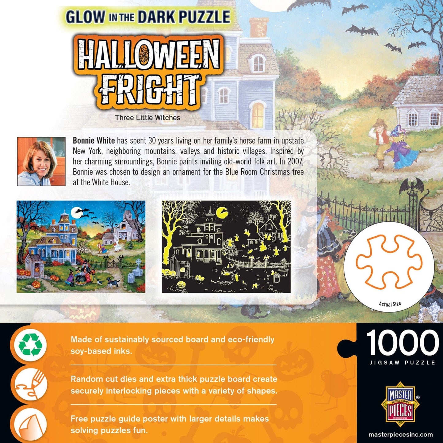 Glow in the Dark - Three Little Witches 1000 Piece Jigsaw Puzzle - Out of Play