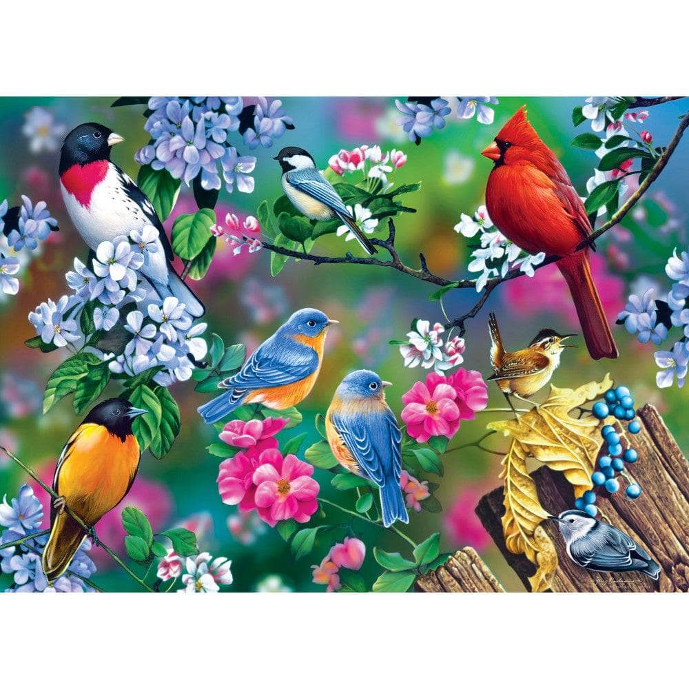 Audubon - Songbird Collage 1000 Piece Jigsaw Puzzle - Out of Play