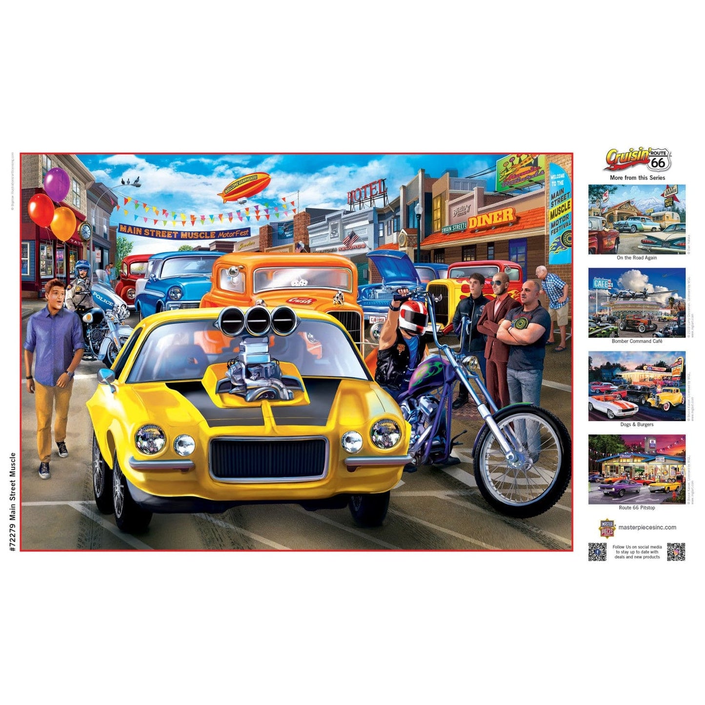 Cruisin' Route 66 - Main Street Muscle 1000 Piece Jigsaw Puzzle - Out of Play