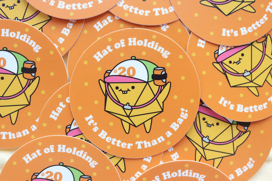 Hat of Holding D20 Sticker and Magnet