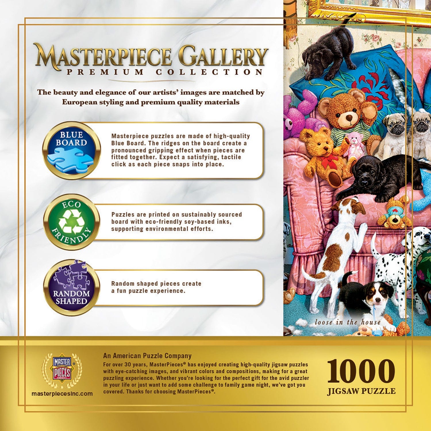 Masterpiece Gallery - Loose in the House 1000 Piece Jigsaw Puzzle - Out of Play
