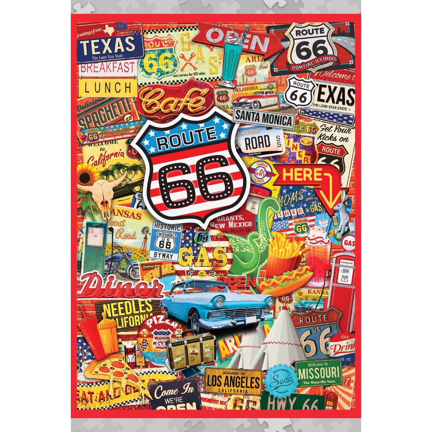 World's Smallest - Route 66 1000 Piece Jigsaw Puzzle - Out of Play