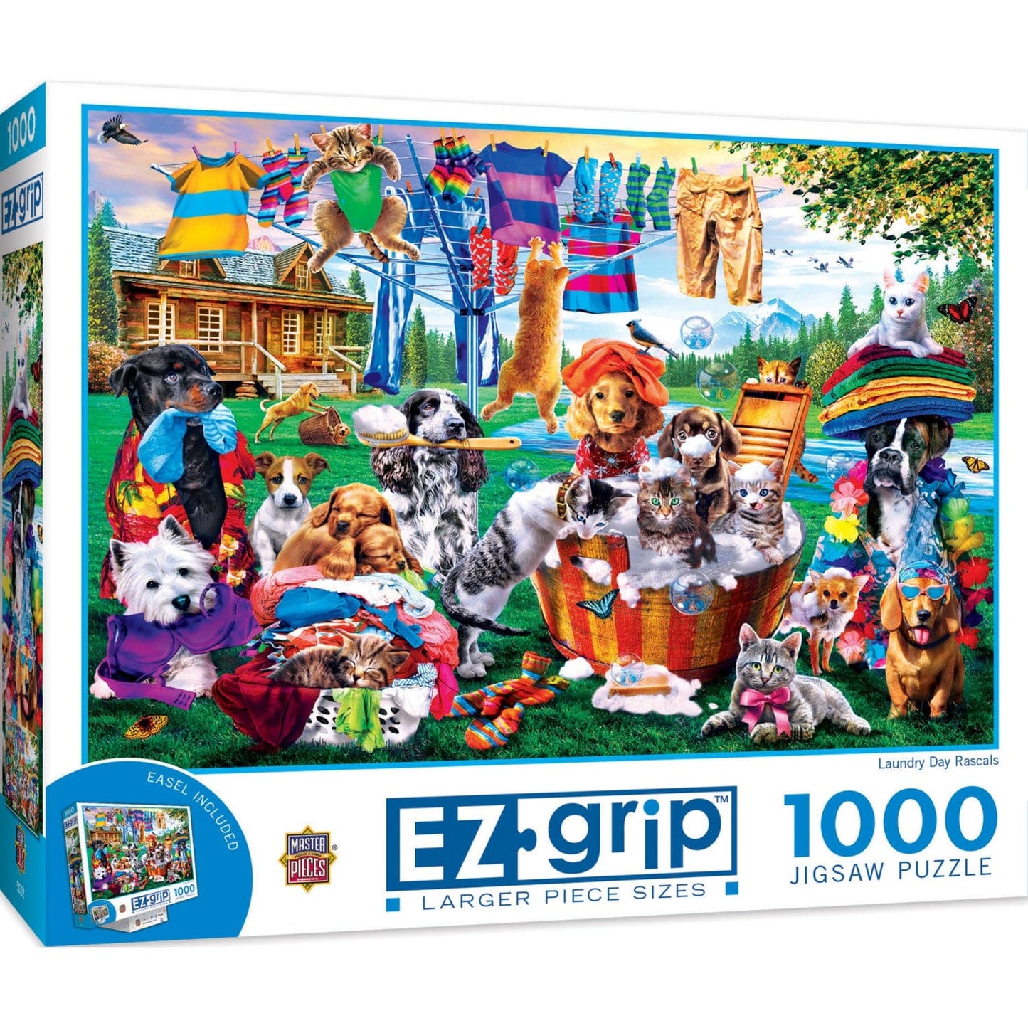 EZ Grip - Laundry Day Rascals 1000 Piece Jigsaw Puzzle - Out of Play