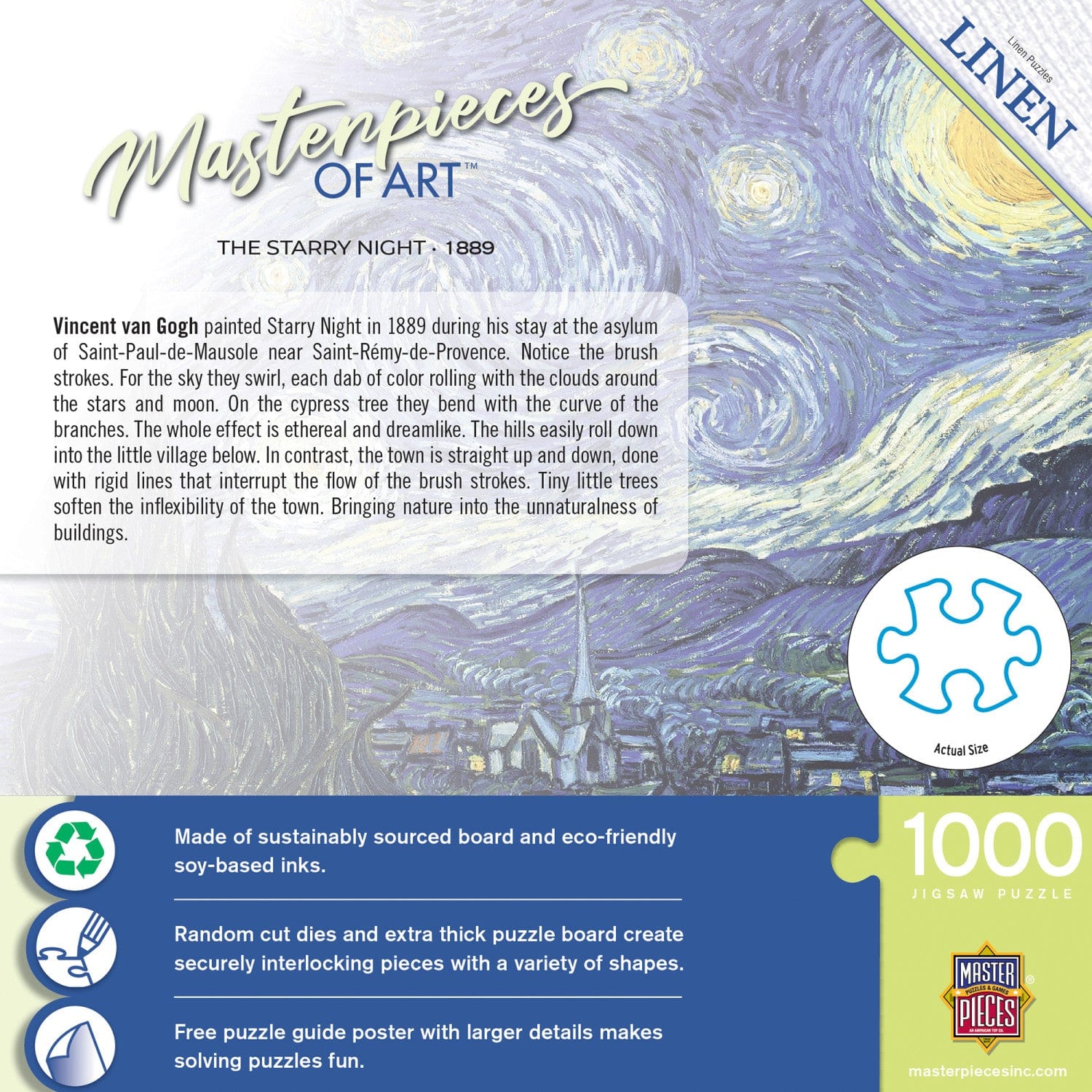 MasterPieces of Art - The Starry Night 1000 Piece Jigsaw Puzzle - Out of Play