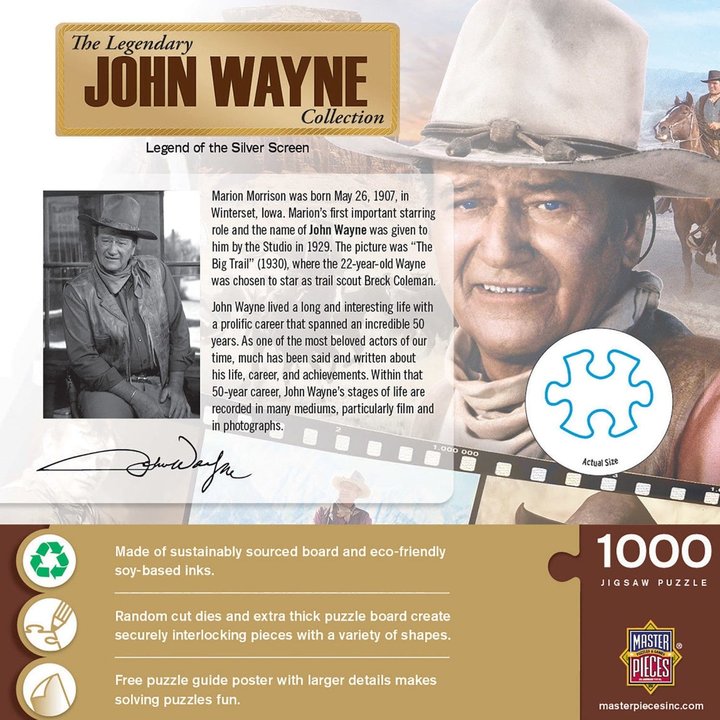 John Wayne Collection - Legend of the Silver Screen 1000 Piece Jigsaw Puzzle - Out of Play
