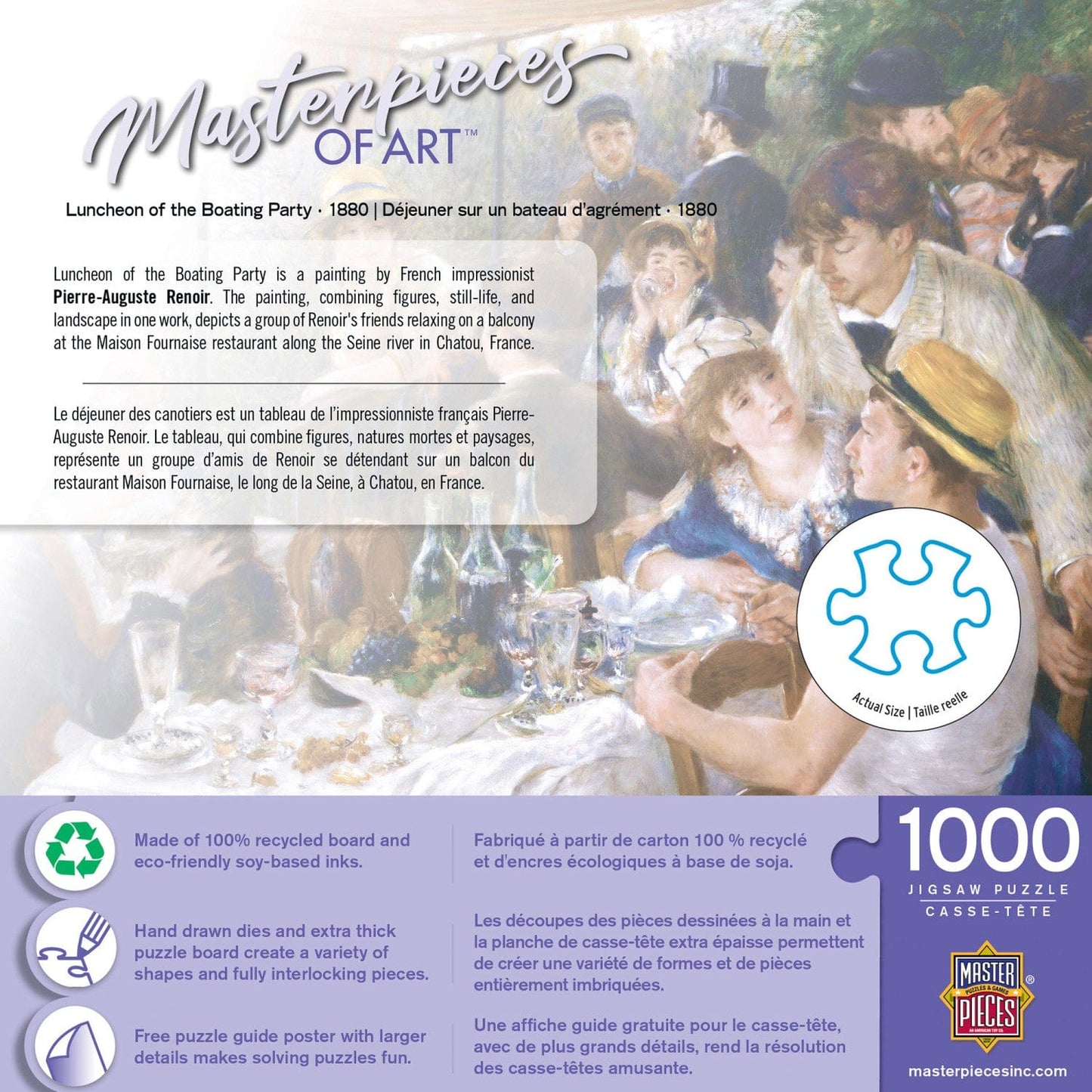 MasterPieces of Art - Luncheon of the Boating Party 1000 Piece Jigsaw Puzzle - Out of Play
