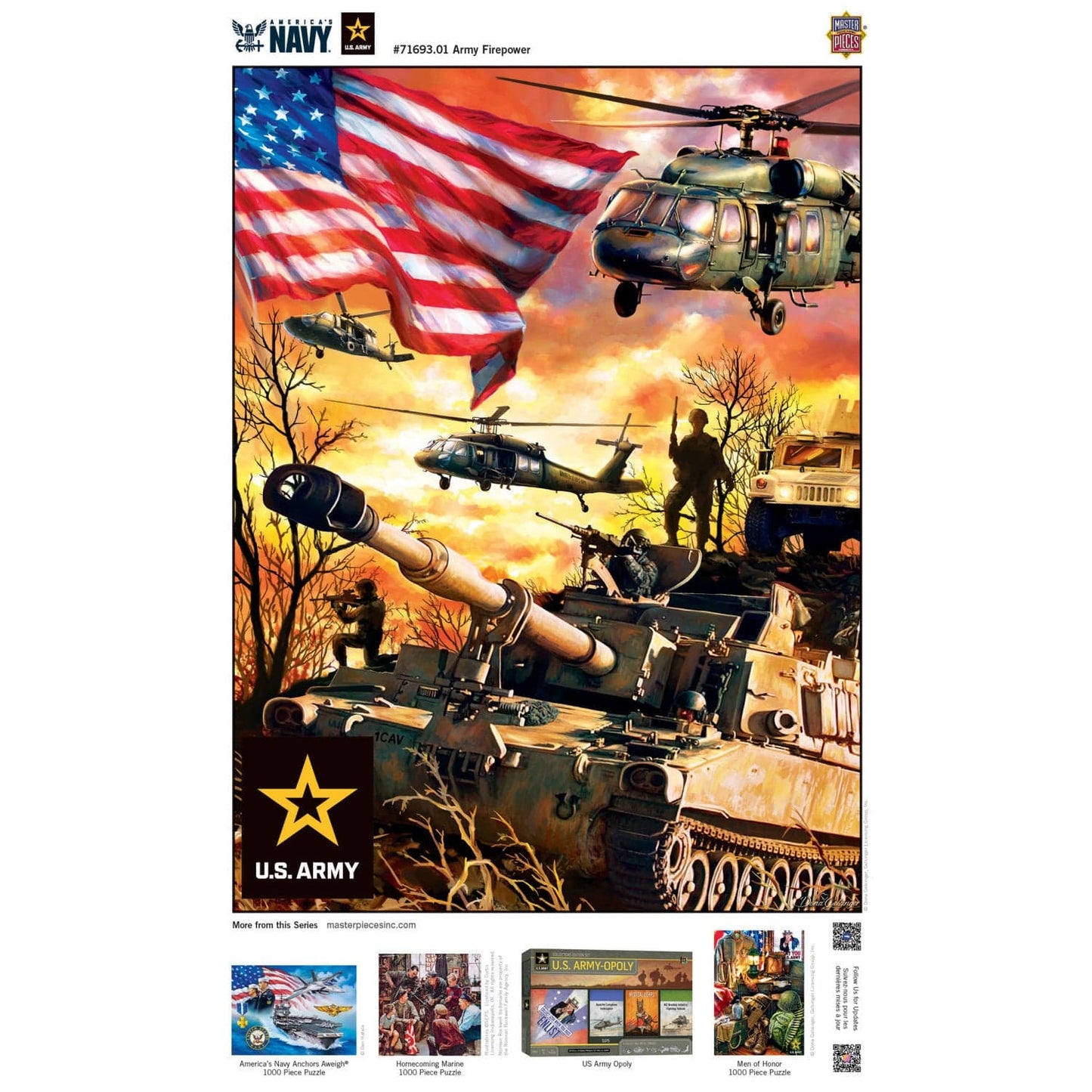 U.S. Army - Army Firepower 1000 Piece Jigsaw Puzzle - Out of Play